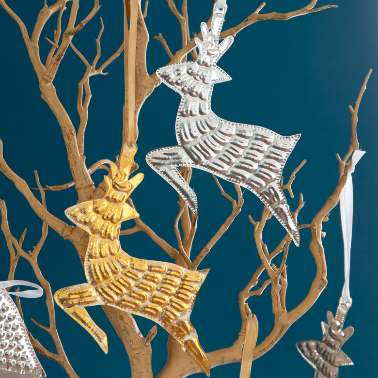 楽天市場】クリスマス オーナメント トナカイ アルミ製 クリスマス