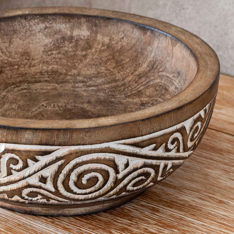 楽天市場】ボウル デコレーション トレー トレイ 木製 ウッド スンバ W