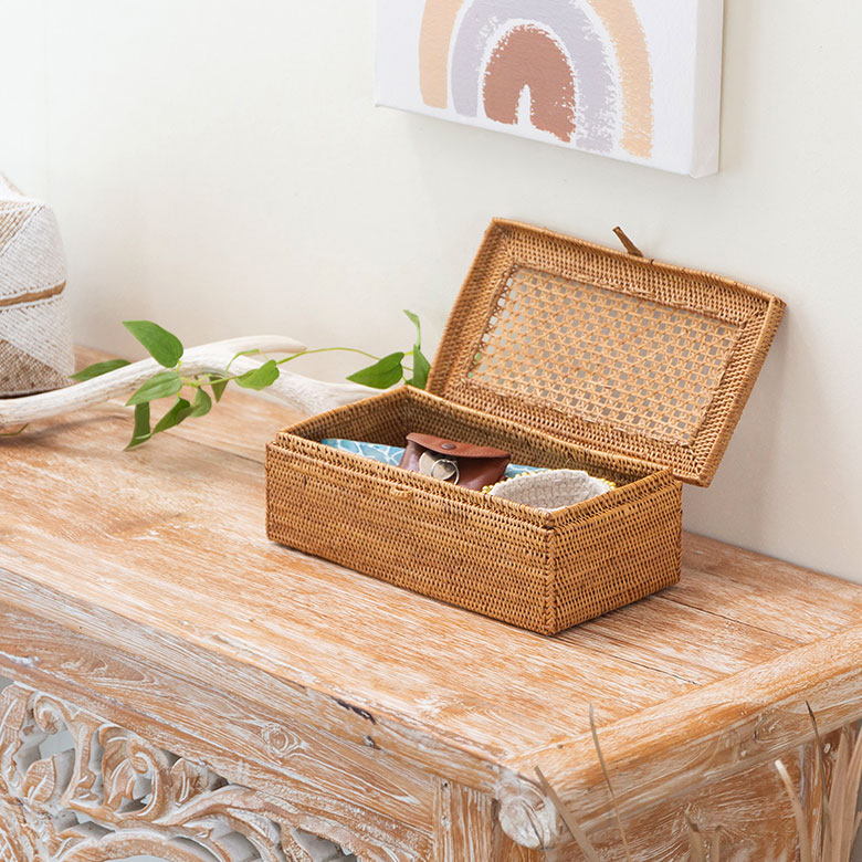 楽天市場】蓋がメッシュになったアタ製小物入れケース 小物入れ 収納