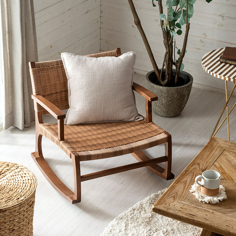 楽天市場】ロッキングチェア チェア 椅子 ラタン調 約 W 60cm D 65cm H