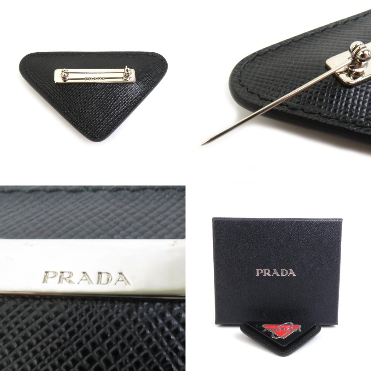 楽天市場】プラダ PRADA ブローチ レザー/プラスチック ブラック