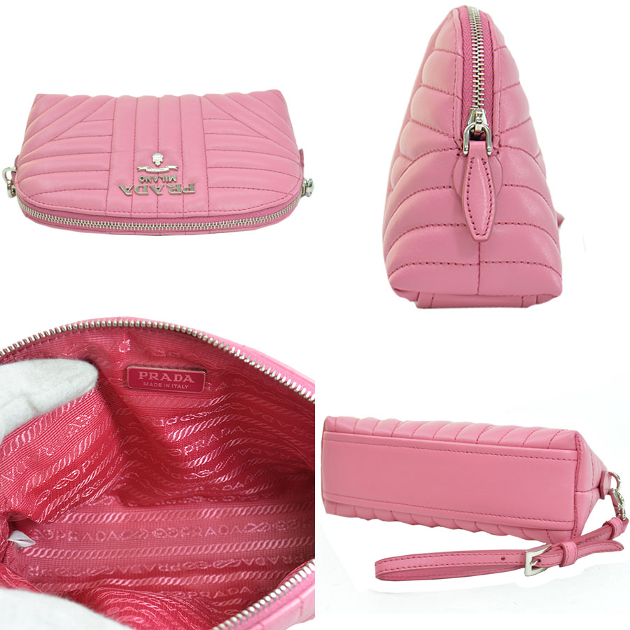 楽天市場】プラダ PRADA メイクポーチ 化粧ポーチ マルチポーチ ピンク