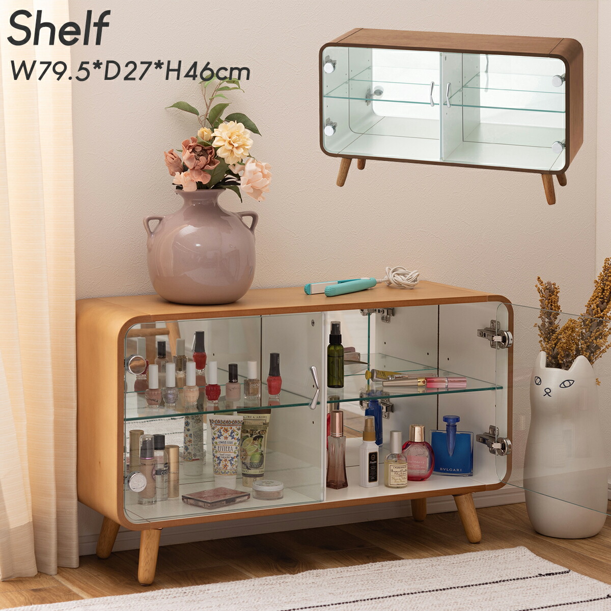 楽天市場】【100円引クーポン】 シェルフ テレビ台 ガラス 棚 ラック