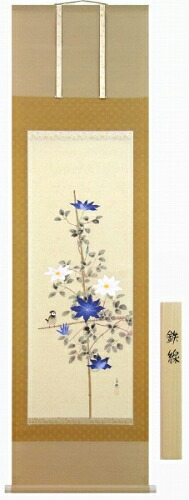 楽天市場】【値下げ】 掛軸 久芳白映『鉄線』日本画 肉筆 掛け軸 現品