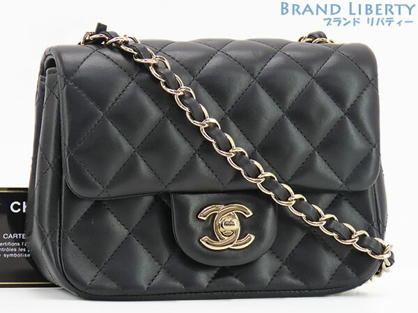 CHANEL シャネル ミニバッグ ポーチ ブラック×ホワイトロゴ 訳あり品