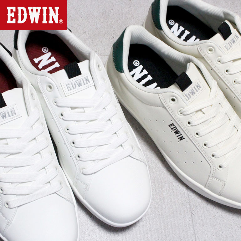 楽天市場】エドウィン スニーカー EDW7034 ホワイト・アイボリー 25cm