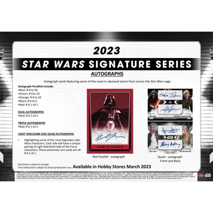 楽天市場】O Topps 2023 STAR WARS SIGNATURE SERIES 2023 トップス