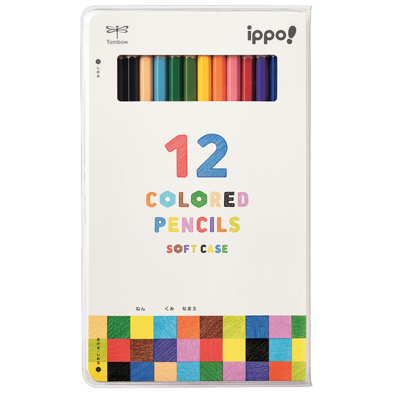 楽天市場】トンボ鉛筆 イッポ！ ippo ソフトケース入り色鉛筆 12色