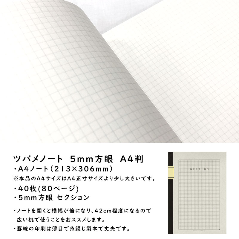 楽天市場】ツバメノート A4 5mm方眼 セクションノート 40枚 ツバメ中性