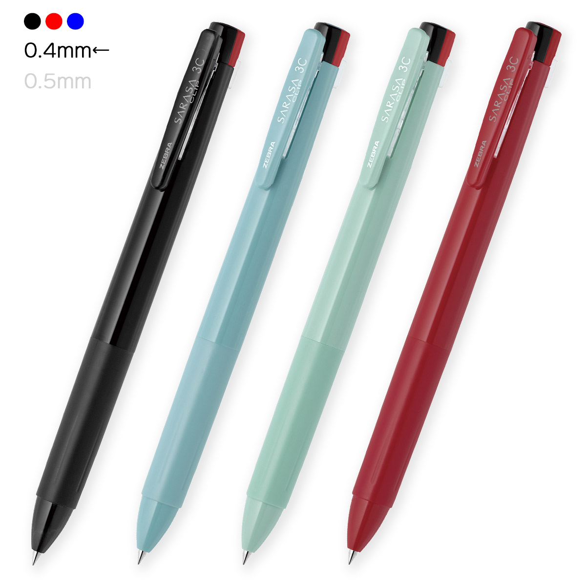 楽天市場】ゼブラ ジェルボールペン 0.4mm サラサクリップ3C＜SARASA
