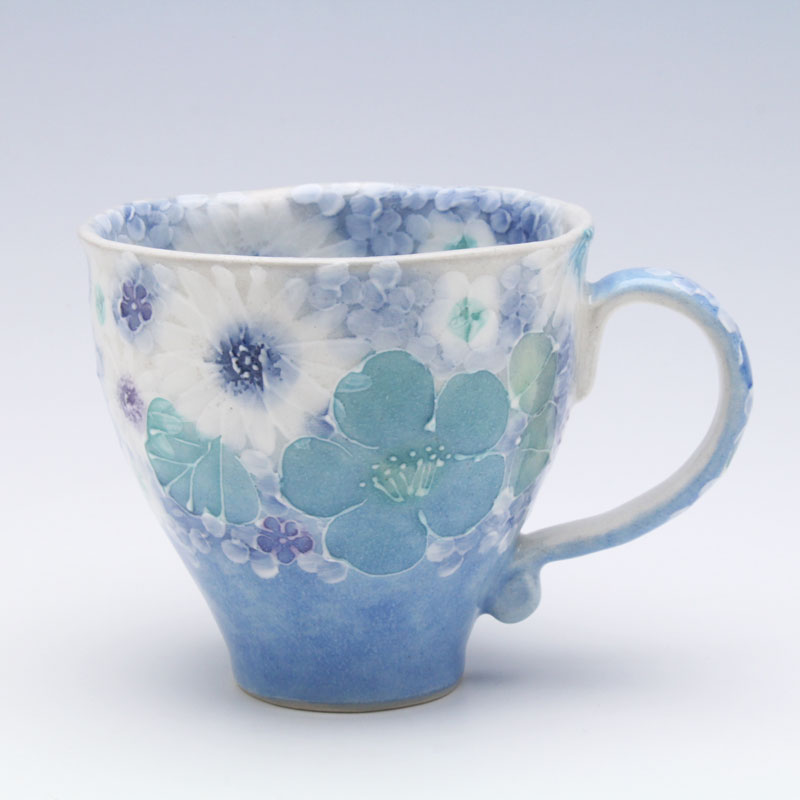 楽天市場】【青彩白花 マグ】瀬戸焼 和食器 食器 コーヒーカップ