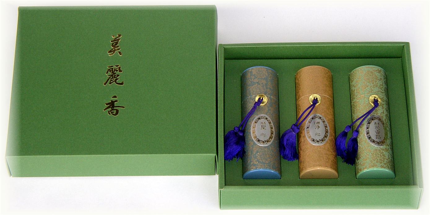 楽天市場】進物用 御線香 【香煙】 美麗香 三種香 [香煙タイプ] 筒型 3