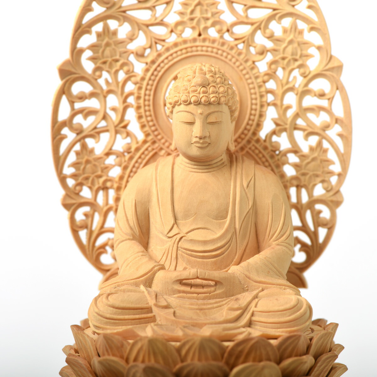 楽天市場】仏像 御本尊 総 柘植 （つげ）材 六角台座 2.0号 釈迦如来