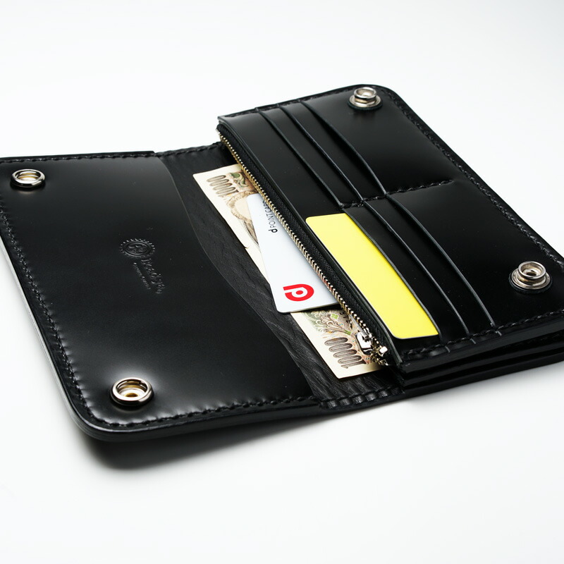楽天市場】ロングトラッカーズウォレット コードバン 黒【長財布
