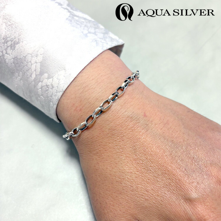 楽天市場】アクアシルバー ゆらぎ シルバー ブレスレット Medium Tバー