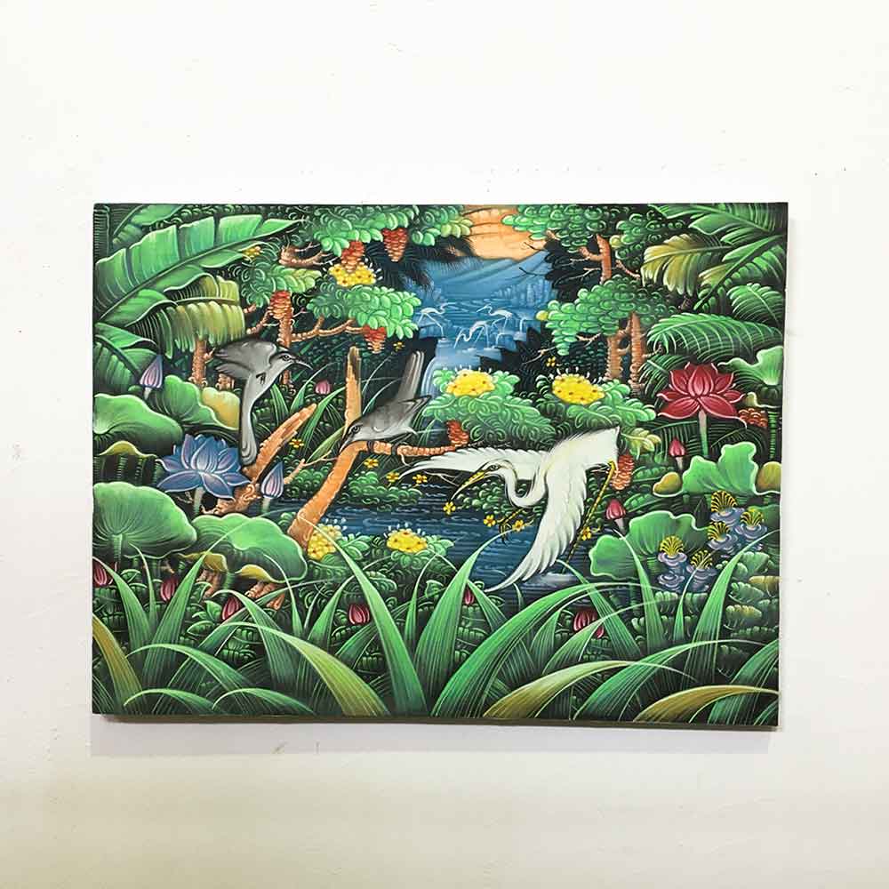 楽天市場】バリ絵画 鳥の絵 3羽 グレー 白 W80×H60cm ブンゴセカン