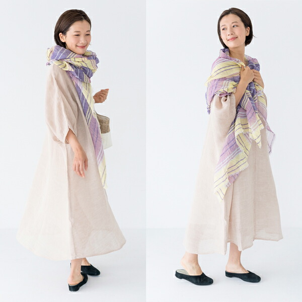 楽天市場】マルチボーダー大判ショール 蚊帳 日本製 綿100% ストール