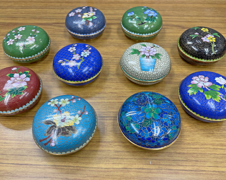 楽天市場】【在庫処分】印合 七宝焼 景泰藍 中国 高級 古物 骨董 印泥