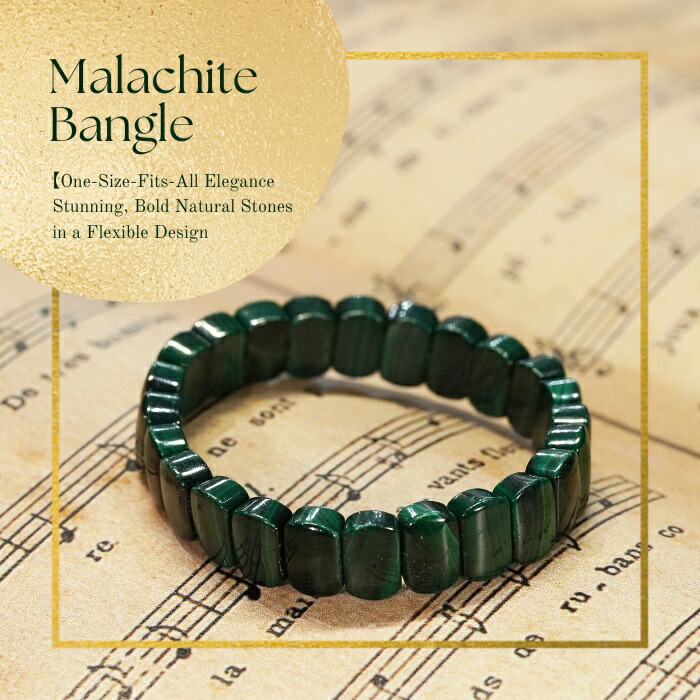 楽天市場】【新作】 天然石 マラカイト バングル ブレスレット 金属