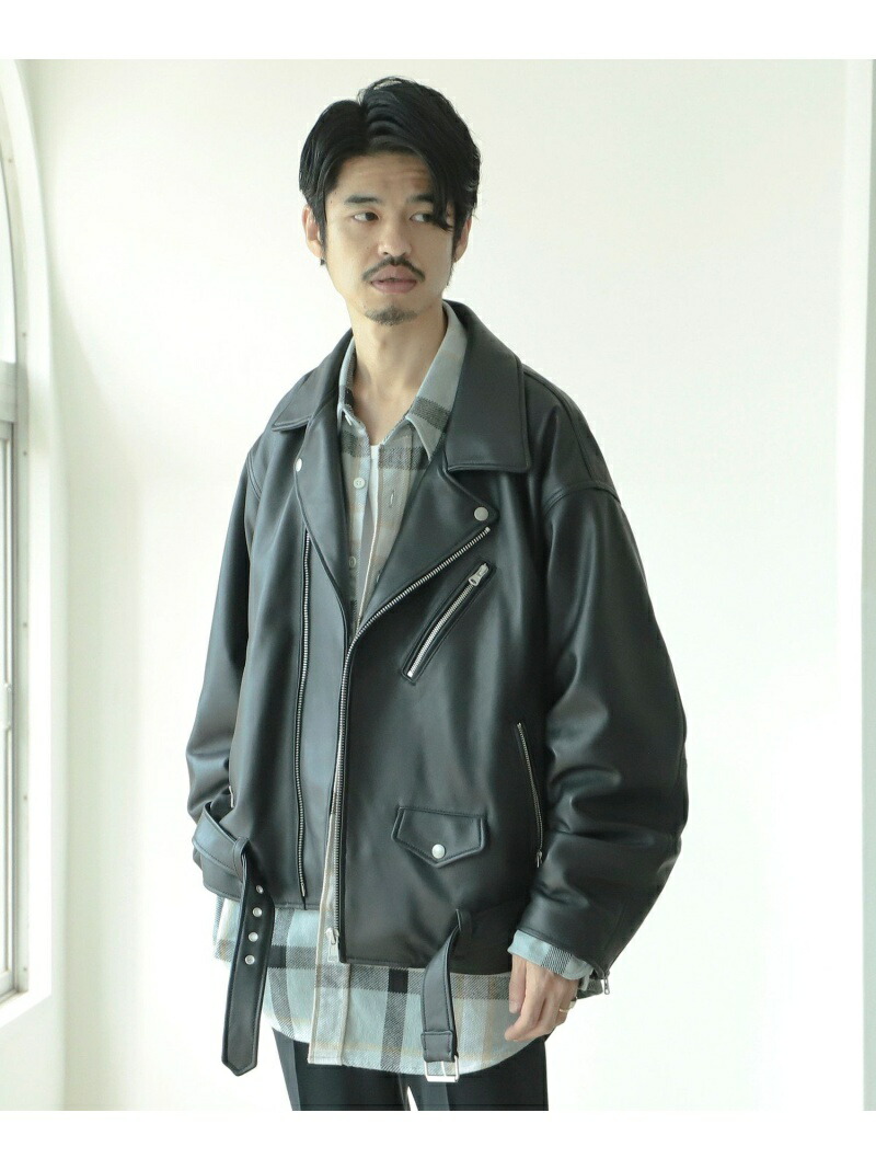 楽天市場】BEAMS / ルーズ ダブル レザーライダース ジャケット BEAMS