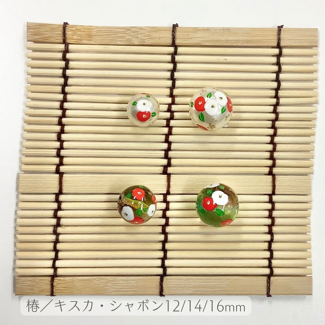 楽天市場】【 日本製 アクリル 転写 ビーズ 丸玉 椿 12〜16mm j4