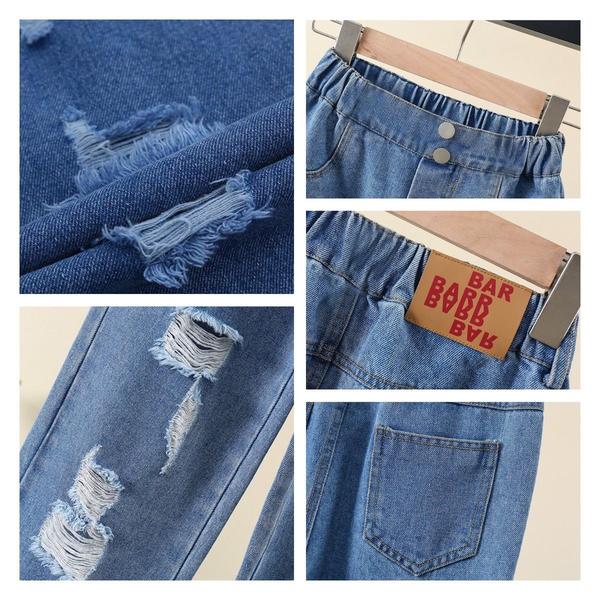 楽天市場】新生活 気楽 キッズ ダメージデニム ダメージジーンズ