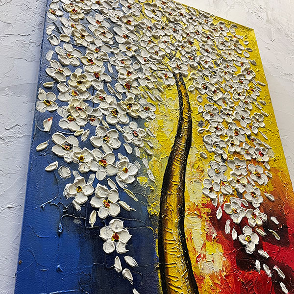 楽天市場】絵画 バリ絵画 アート 幾何学 4801 アクリル絵画 さくら