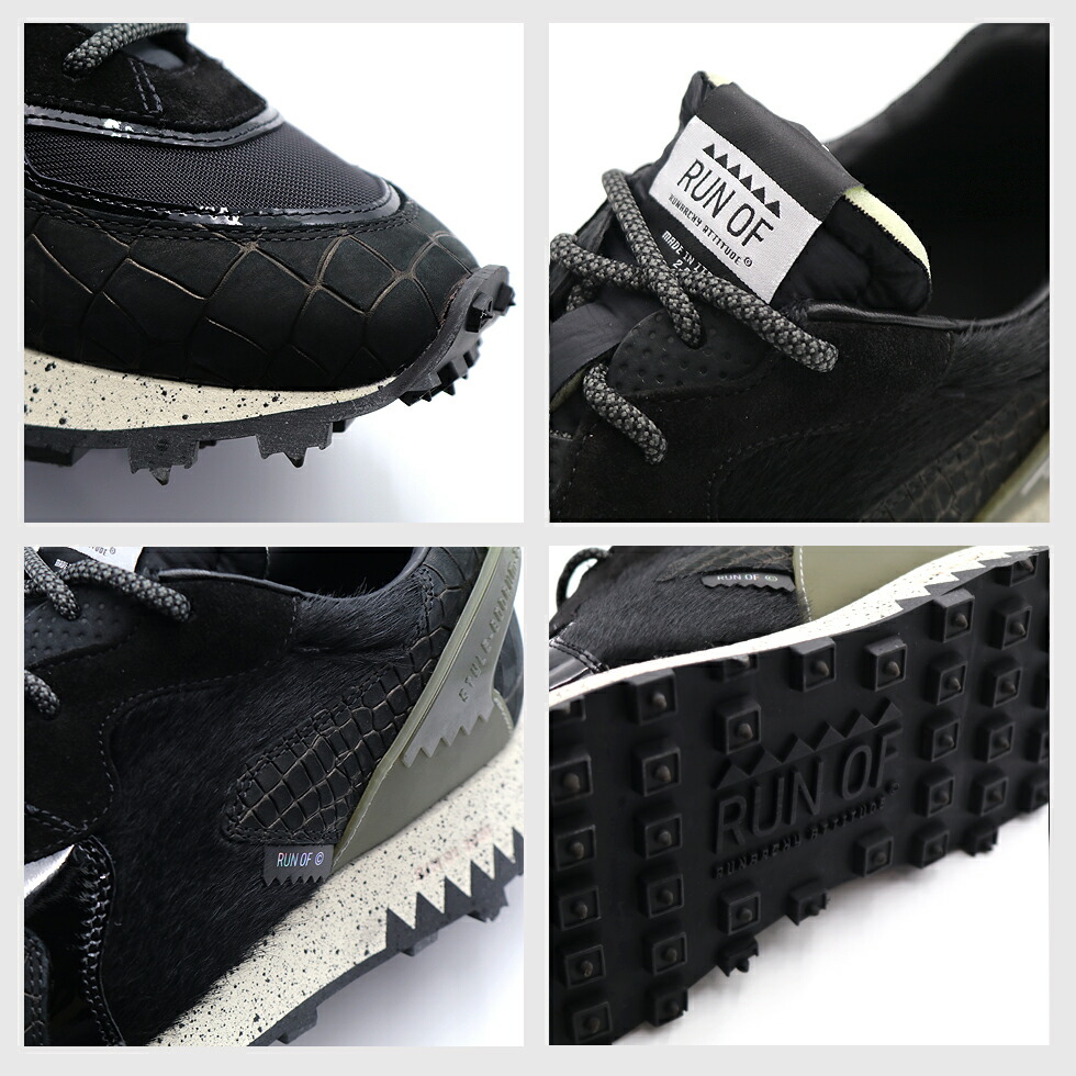 楽天市場】RUN OF ランオブ スニーカー BLACK MANBA メンズ 39-43