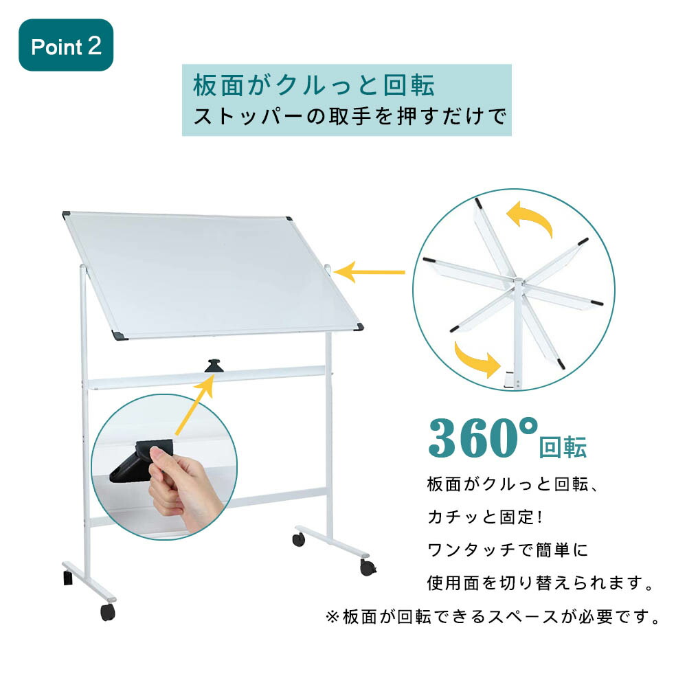 楽天市場】【法人送料無料】 ホワイトボード 両面 回転式 マグネット