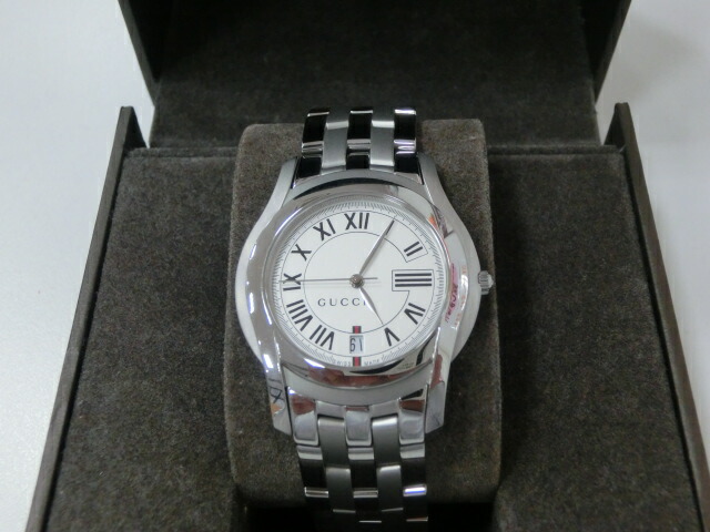楽天市場】美品 グッチ メンズ ウォッチ 5500M 腕時計 SS デイト