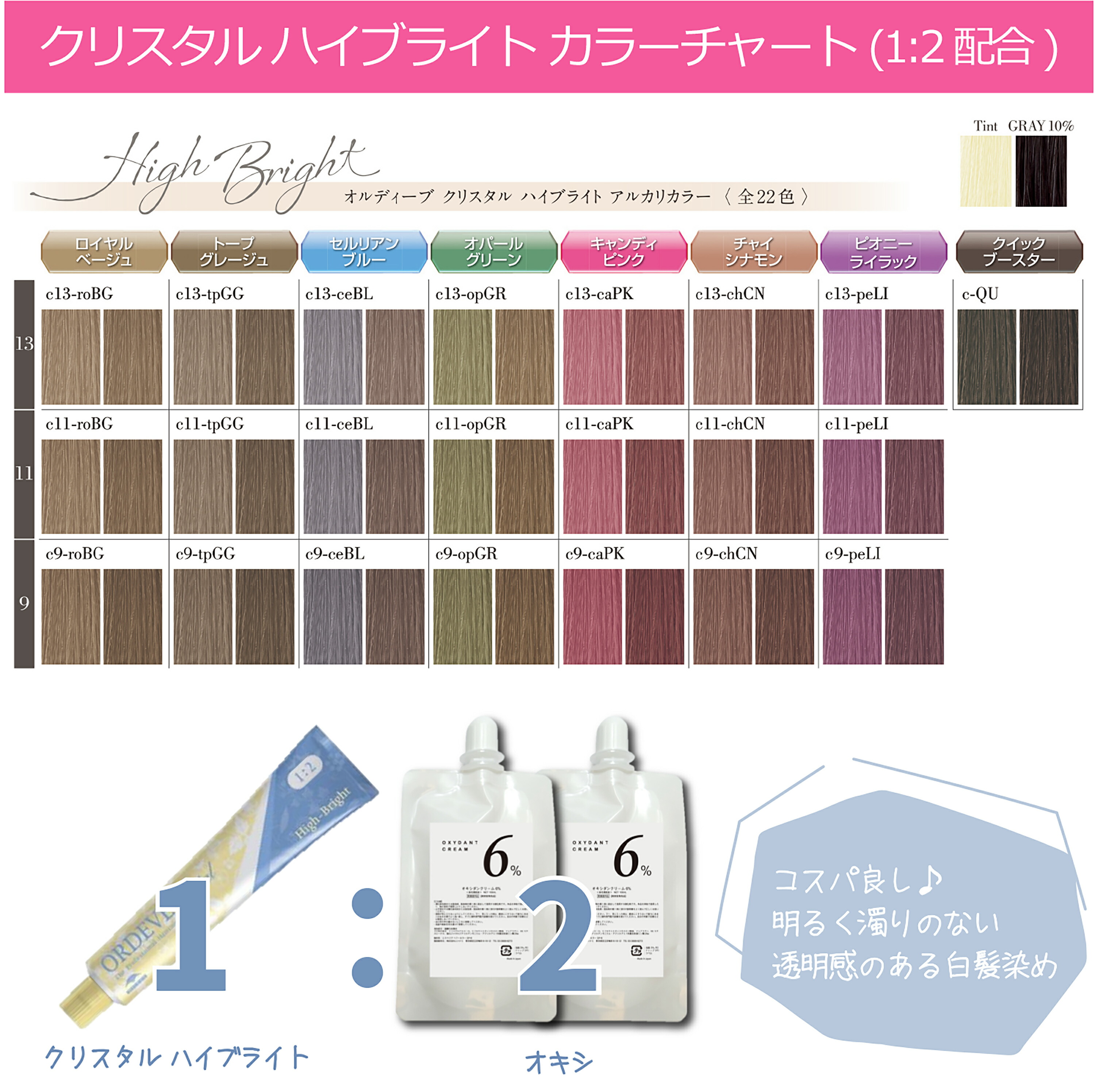 楽天市場】ミルボン オルディーブ クリスタル 1本 と オキシ100ml