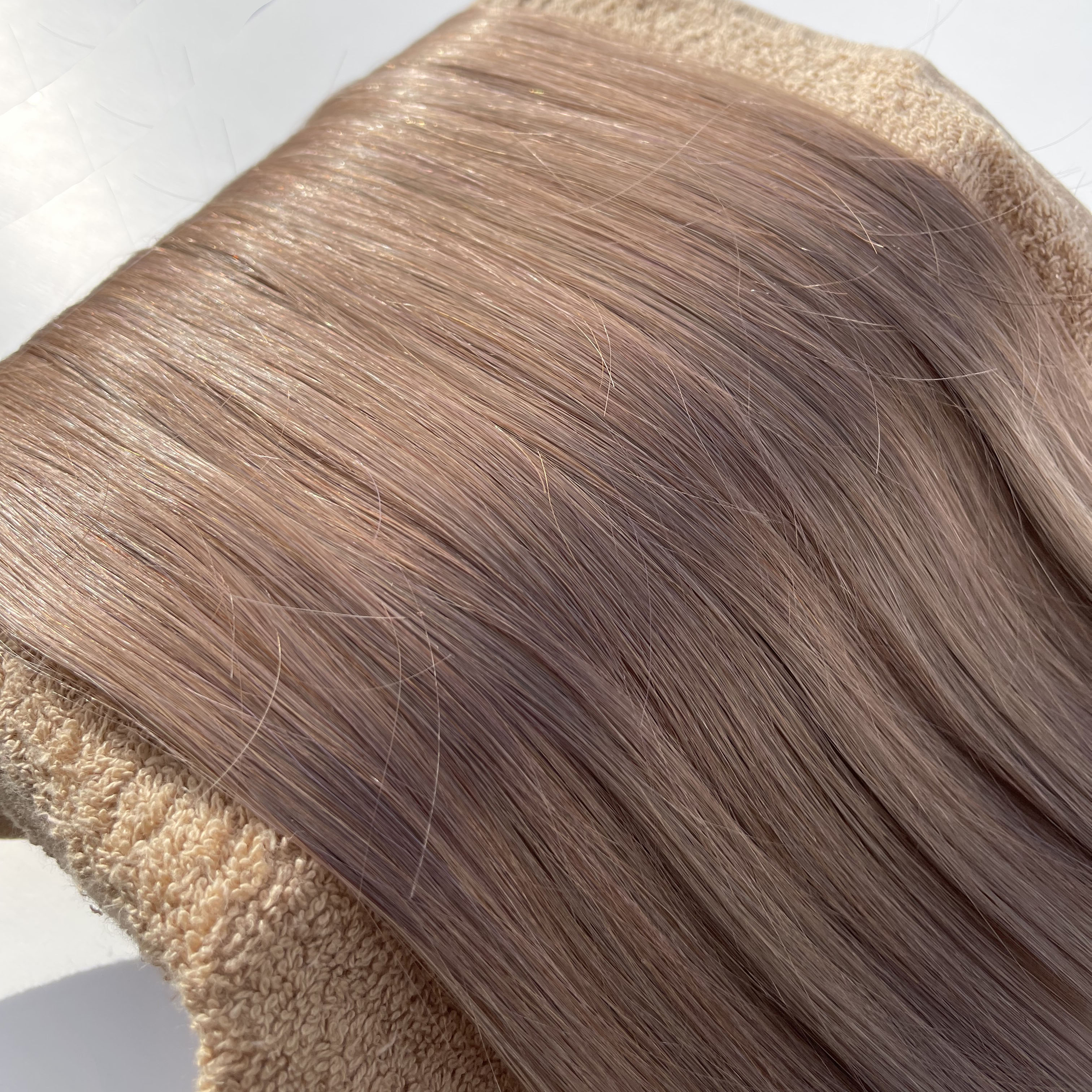 楽天市場】シールエクステ 人毛 ロング [ アッシュミルクティー P-21