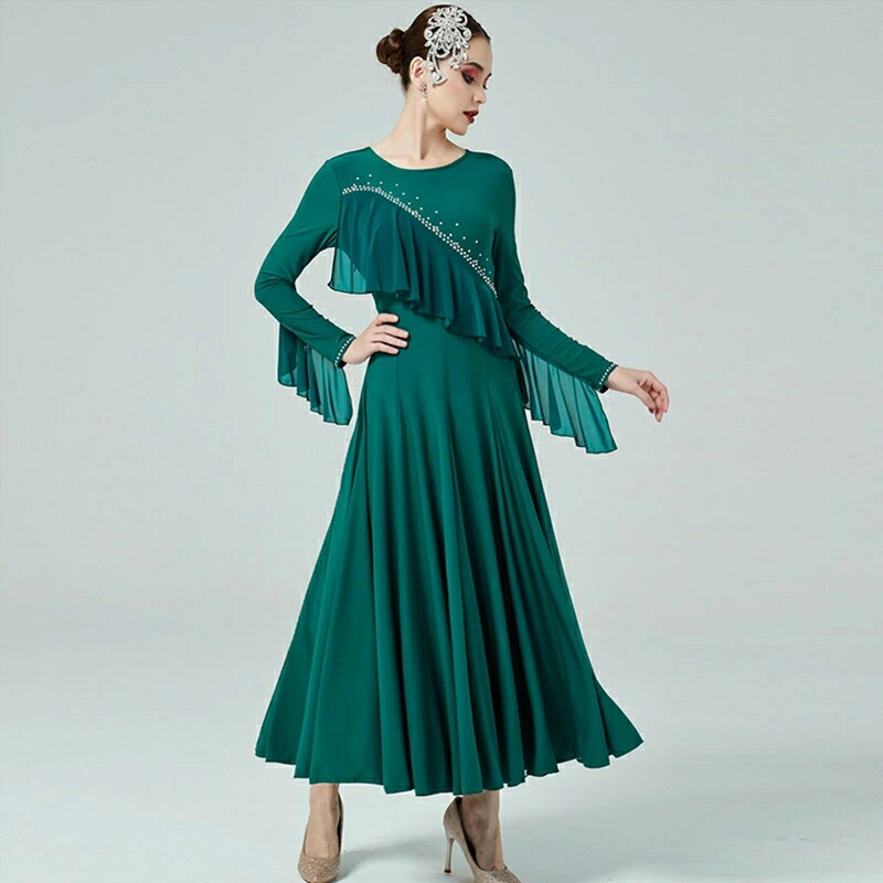 楽天市場】送料無料 全3色 社交ダンスドレス モダンドレス ワイン赤 緑