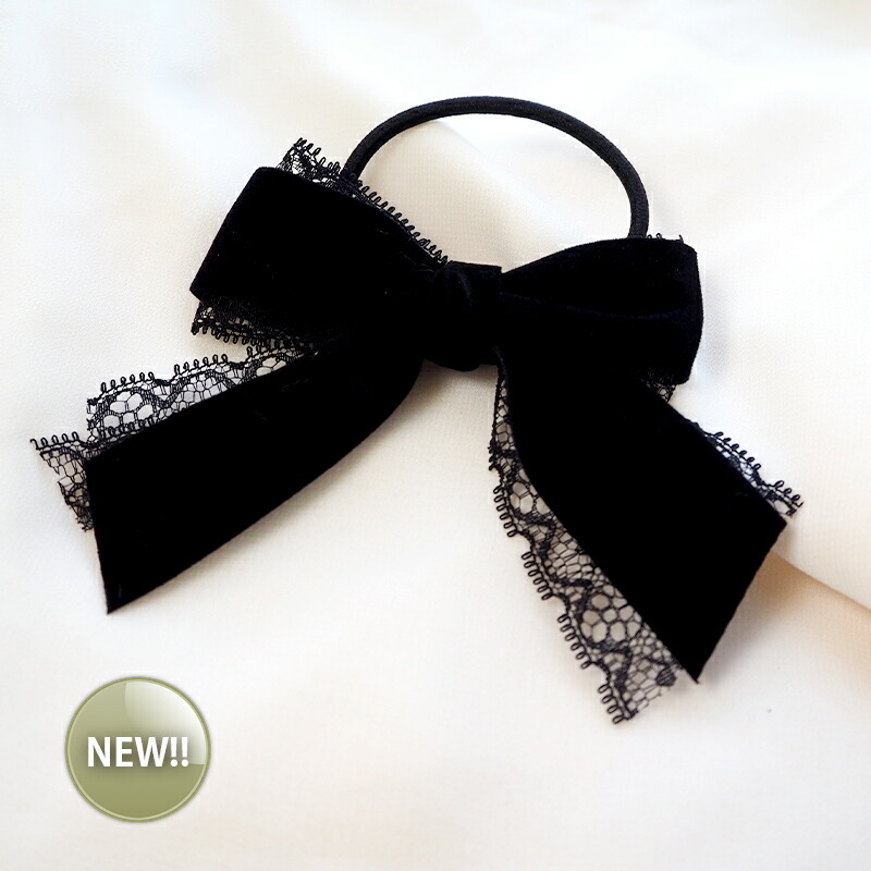 楽天市場】ヘアゴム ベロア リボン シンプル チャーム付き BLAZE