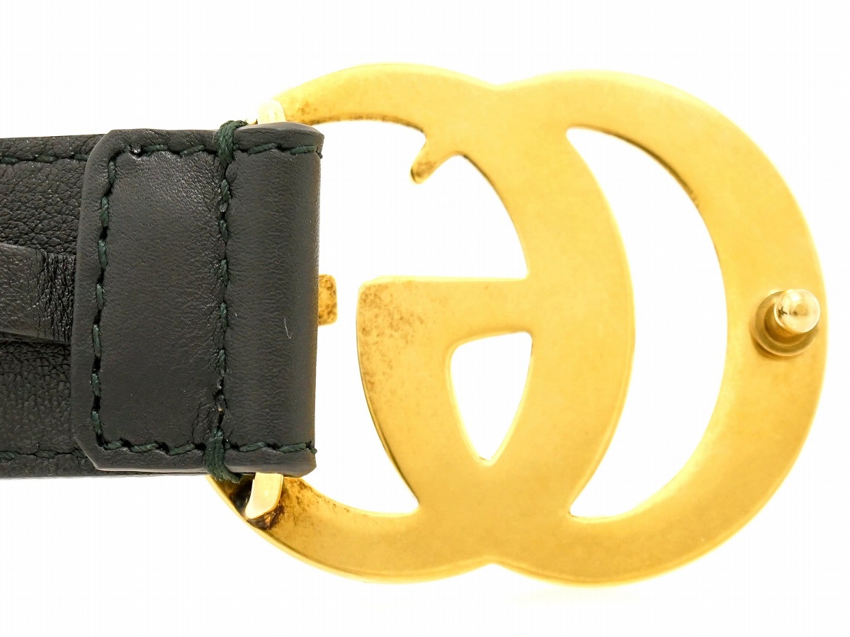 楽天市場】GUCCI グッチ GGマーモント Gバックル ベルト ブラック 黒