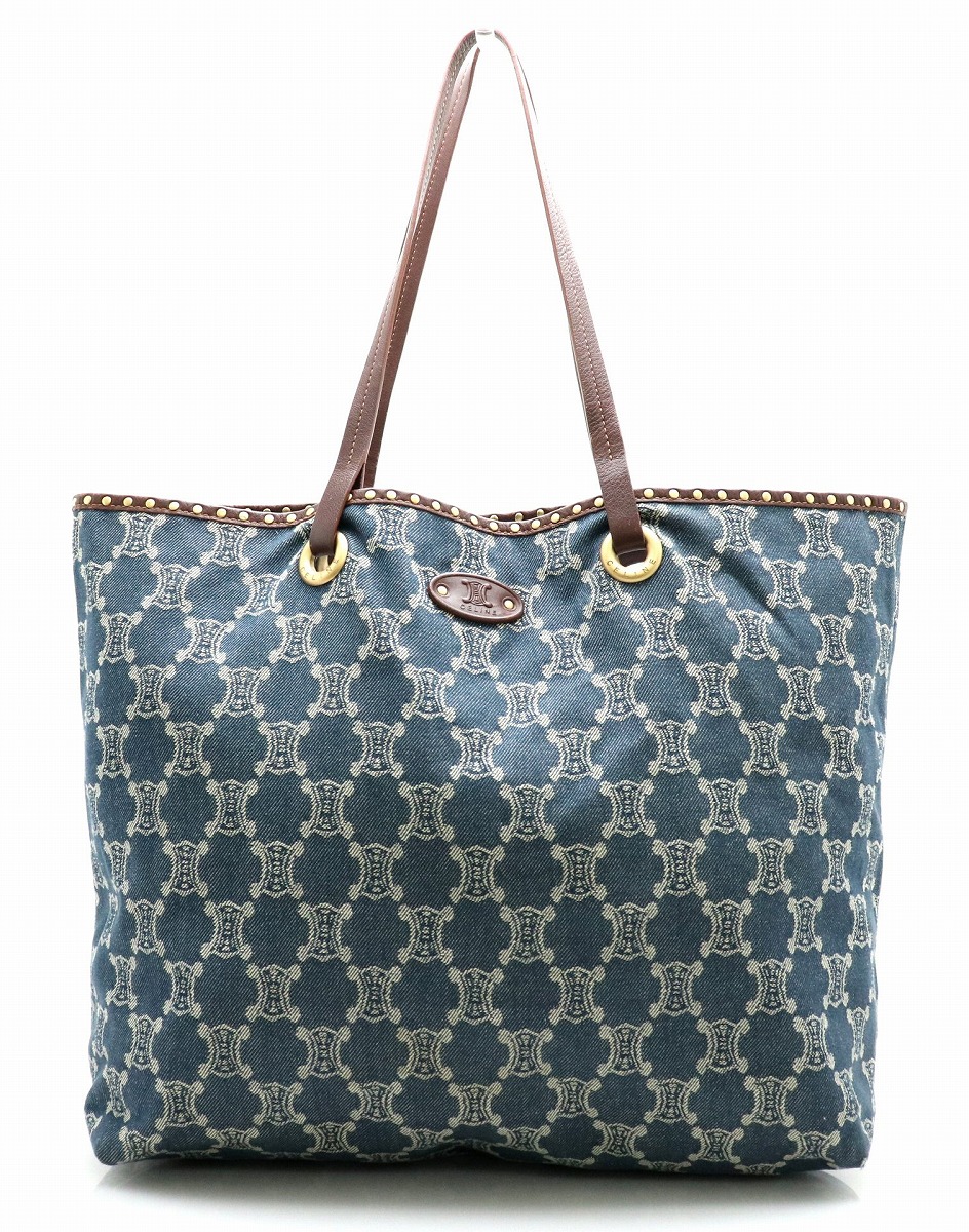 楽天市場】【バッグ】CELINE セリーヌ マカダム柄 デニム トートバッグ