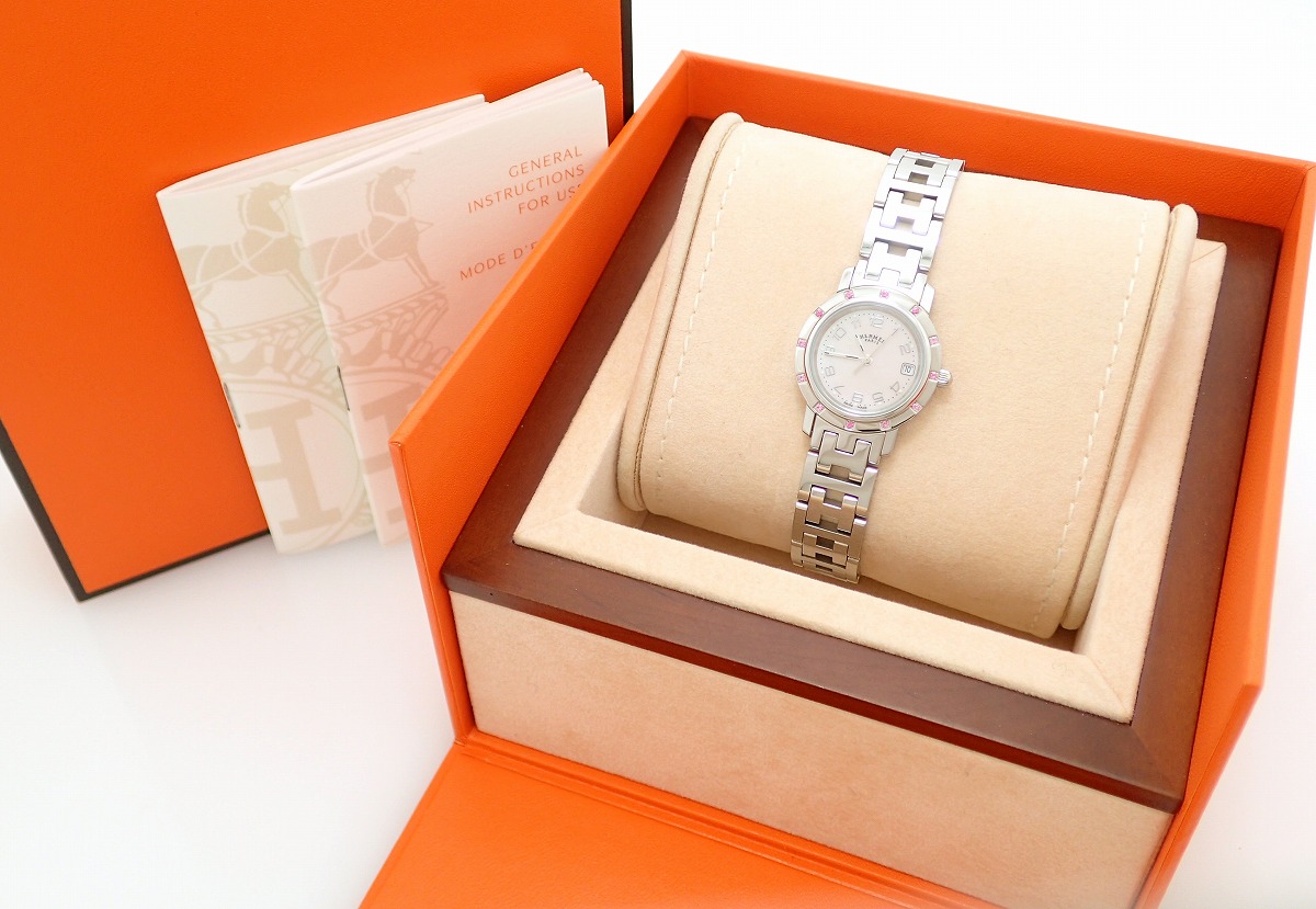 楽天市場】【ウォッチ】HERMES エルメス クリッパー ナクレ ピンク