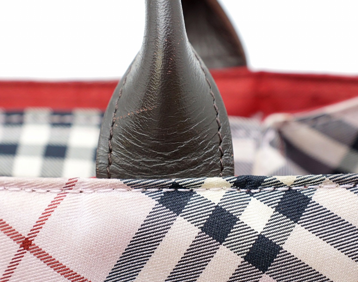 楽天市場】【バッグ】BURBERRY バーバリー チェック ハンドバッグ