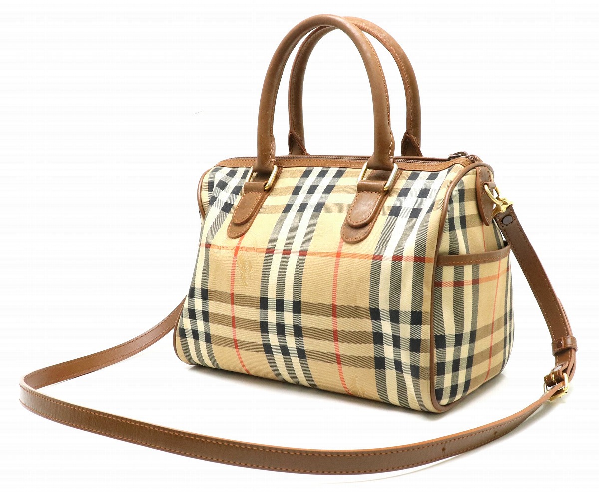 楽天市場】【バッグ】BURBERRY バーバリー チェック柄 ミニボストン