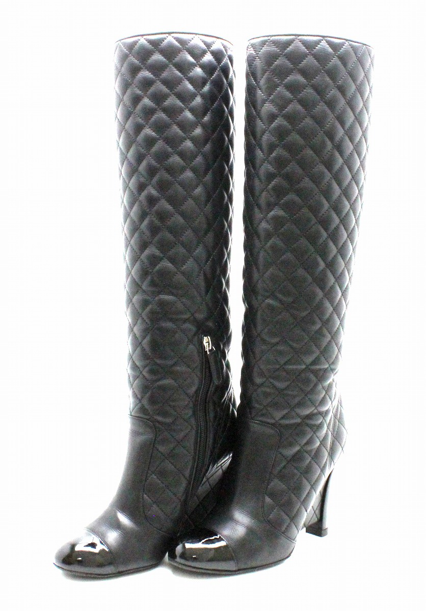 楽天市場】【アパレル】CHANEL シャネル ロングブーツ キルティング