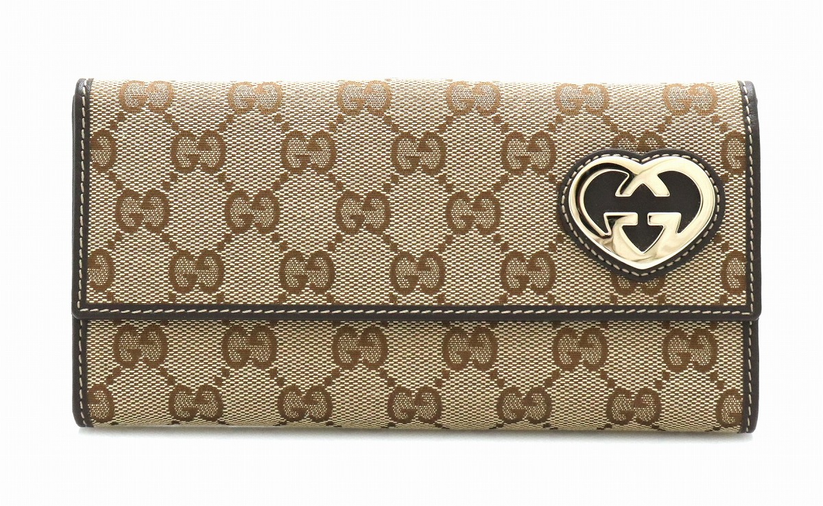 楽天市場】【財布】GUCCI グッチ GGキャンバス ラブリーハート Wホック