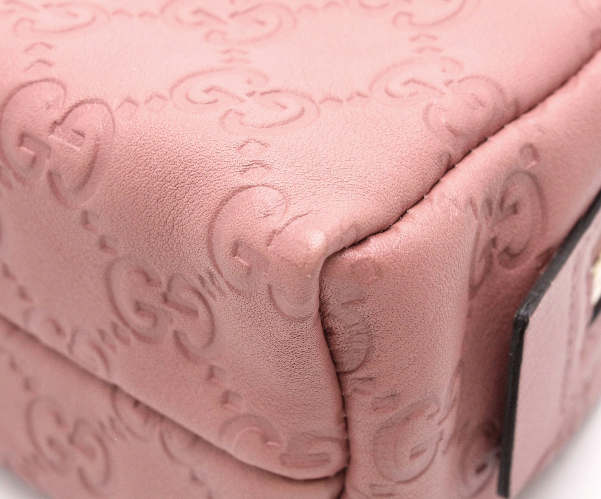 美品】GUCCI ソーホー コスメポーチ エナメル ピンク タッセル 楽天