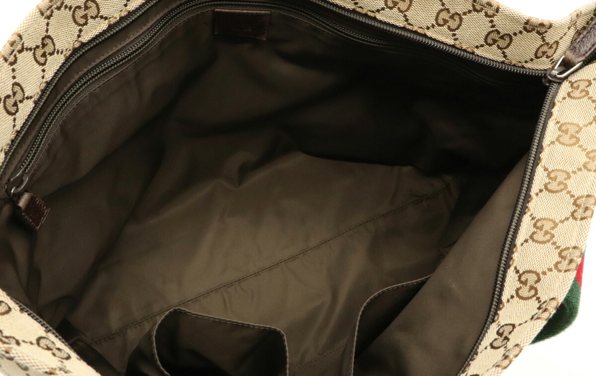 楽天市場】【バッグ】GUCCI グッチ GGキャンバス レザー マザーズ