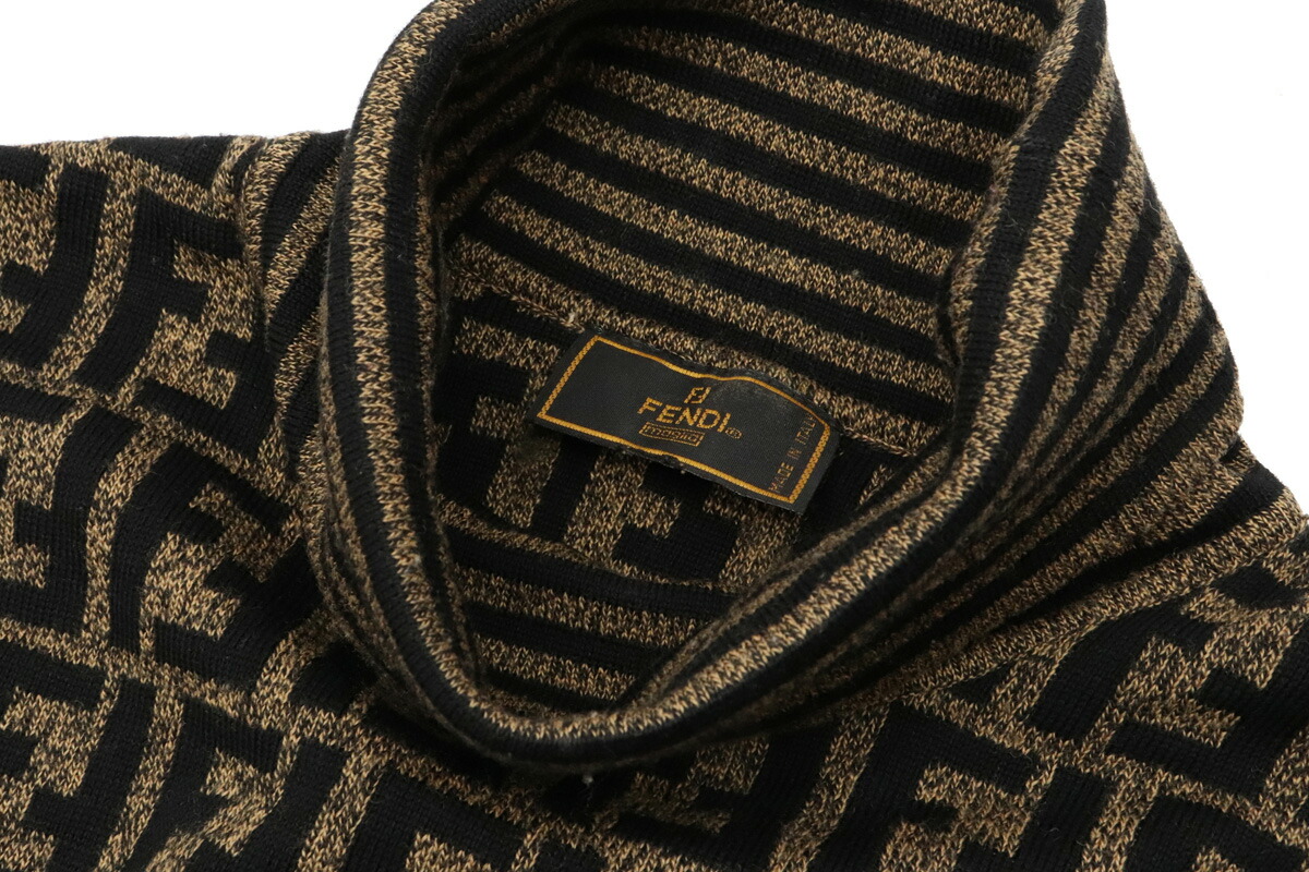 ヴィンテージ 当時物 フェンディ FENFI ラインストーン ハイネック