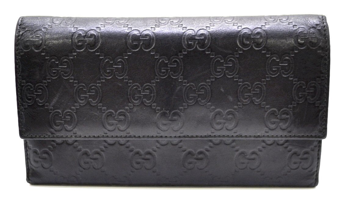 楽天市場】【財布】GUCCI グッチ グッチシマ レザー 3つ折長財布 黒