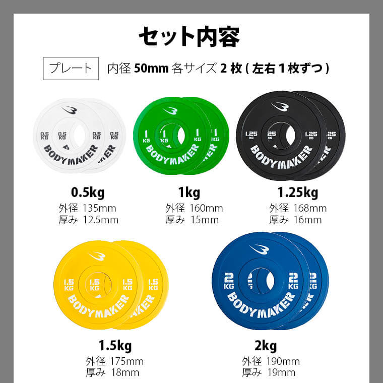 楽天市場】BODYMAKER (ボディメーカー) オリンピックカラープレート