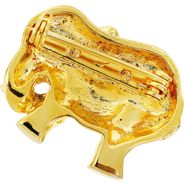 楽天市場】エルメス ブローチ エレファント 象 メタル GP ゴールド
