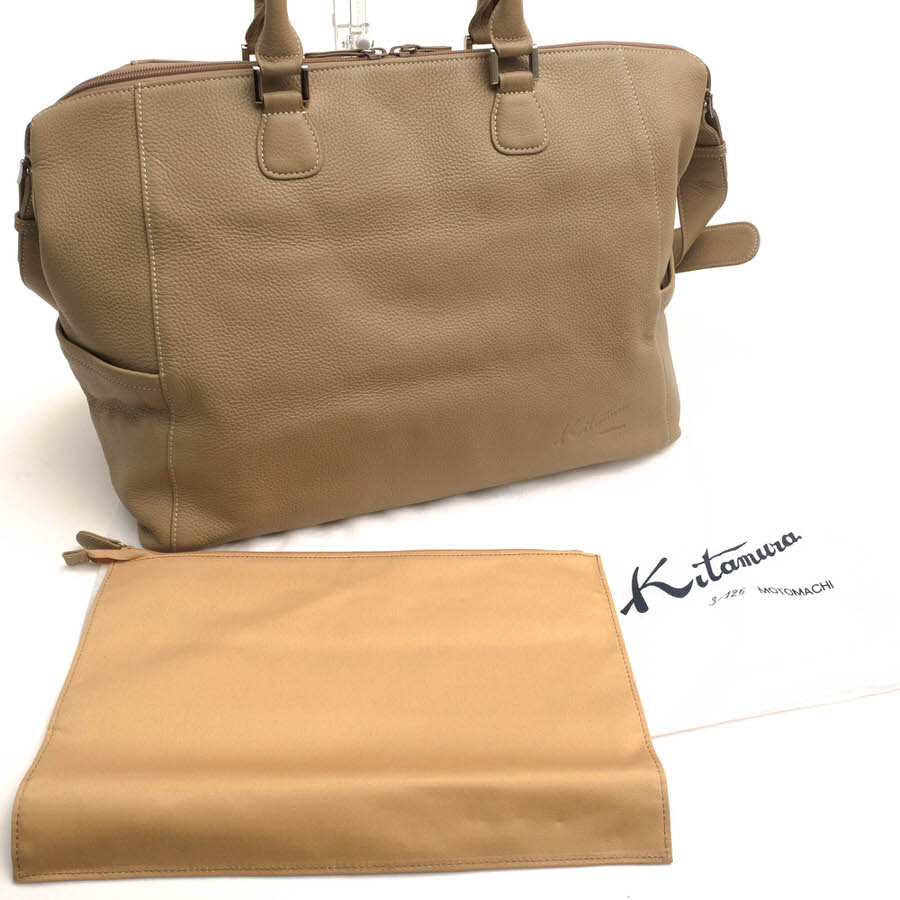 楽天市場】Kitamura ボストンバッグ キタムラ 牛革 サイドポケット付き