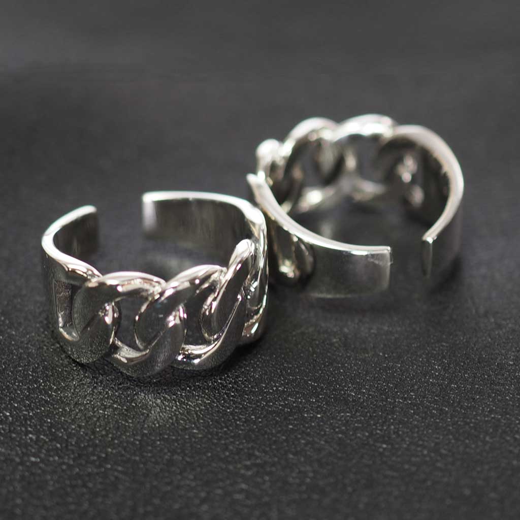 楽天市場】ビンテージ風シルバー チェーンデザインリング フリーサイズ