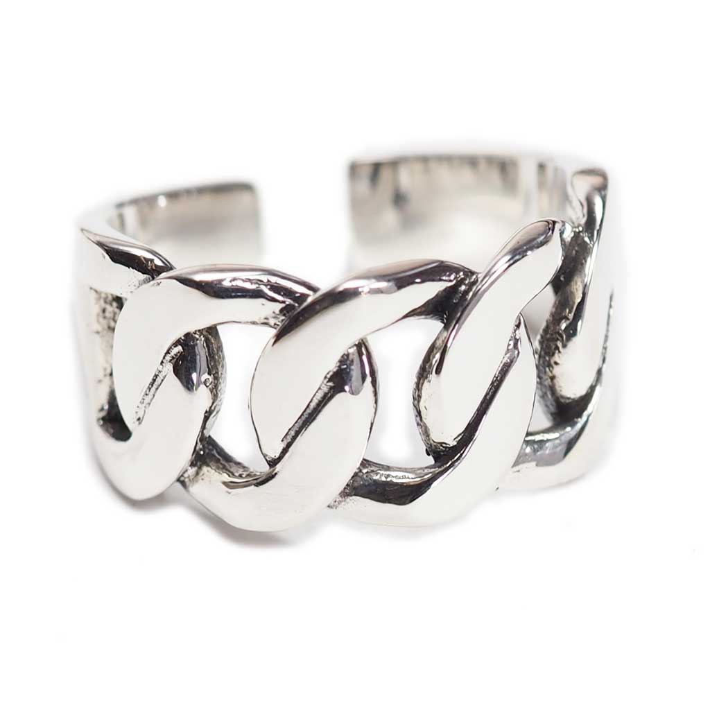 楽天市場】ビンテージ風シルバー チェーンデザインリング フリーサイズ